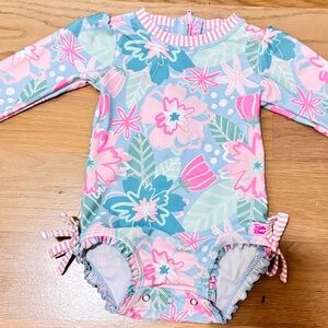 Ruffle Butts baby girl floral swimsuit